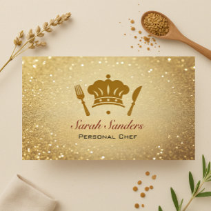 Chic glamour Personal Chef Catering Gouden Glitter Visitekaartje
