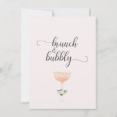 Chic Glass Brunch Bubble Bridal Shower Invitation Kaart (Achterkant)