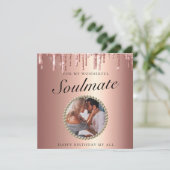 Chic Glitter Drift Foto Vriendin Birthday Kaart (Staand voorkant)