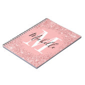 Chic glitter Monogram spiraal Notitieboek (Linkerzijde)