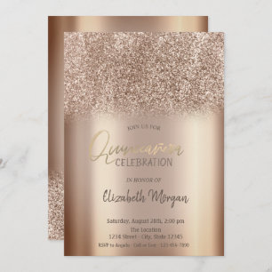 Chic Glitter Ombre Quinceañera Uitnodiging