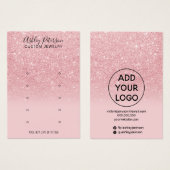 Chic glitter roze multi-stud oorscherm visitekaartje (Voorkant /achterkant)
