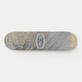 Chic Glittery Mandala Monogram Skateboard (Horizontaal)