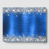 Chic Glittery Royal Blue Foil Mariage livre d'hôte (Verso)