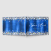 Chic Glittery Royal Blue Foil Mariage livre d'hôte (Complet)