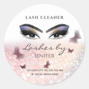 Chic glittery sparkle lash-reiniger  ronde sticker