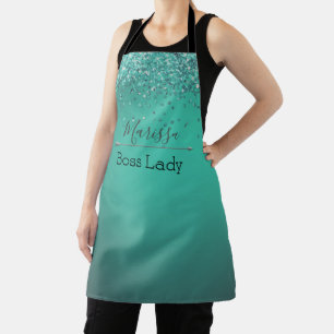 Chic Glittery Turquoise Personalized Boss Lady Schort