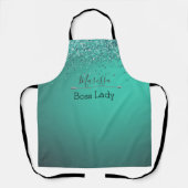 Chic Glittery Turquoise Personalized Boss Lady Schort (Voorkant)