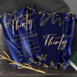 Chic Gold 30e anniversaire Royal Blue Invitation<br><div class="desc">Extraordinaire 30e anniversaire Invitation avec étincelles et décoration or,  Ces Invitations de fête est un modèle imprimable pour Lui ou Elle et peut être customisé facilement et même imprimé physiquement.</div>