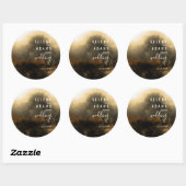 Chic Gold Abstract Typography Wedding Ronde Sticker (Vel)