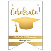 Chic Gold Afstuderen Bunting Class of 20XX Photo Vlaggetjes (Eerste vlag)