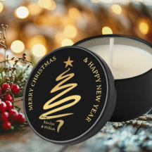 Chic Gold Black Vrolijk Kerstfeest
