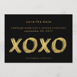 Chic Gold Black   XOXO Foto slaat de datum op Save The Date