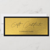 Chic Gold Black Zakelijke Cadeaubon Voucher (Voorkant)
