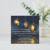 Chic Gold Bleu Artiste Noël Invitation (Debout devant)