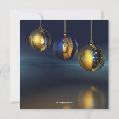 Chic Gold Bleu Artiste Noël Invitation (Dos)