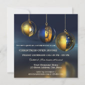 Chic Gold Bleu Artiste Noël Invitation (Devant)