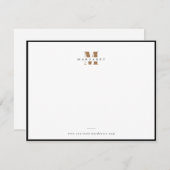 Chic Gold Bold Letter Simple Monogram Naam Notitiekaartje (Voorkant / Achterkant)