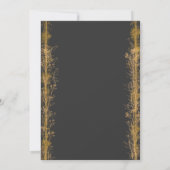Chic Gold Botanical Border Wedding Kaart (Achterkant)