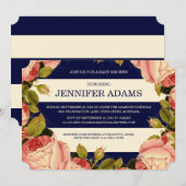 CHIC GOLD | BOTANISCH BABY SHOWER INVITE KAART (Voorkant / Achterkant)