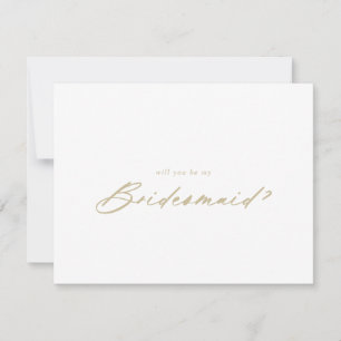 Chic Gold Bridesmaid-voorstelkaart Notitiekaartje