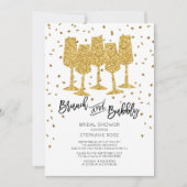 Chic Gold Brunch & Bubbly Bridal Shower Invitation (Devant)