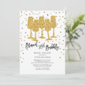 Chic Gold Brunch & Bubbly Bridal Shower Invitation (Debout devant)