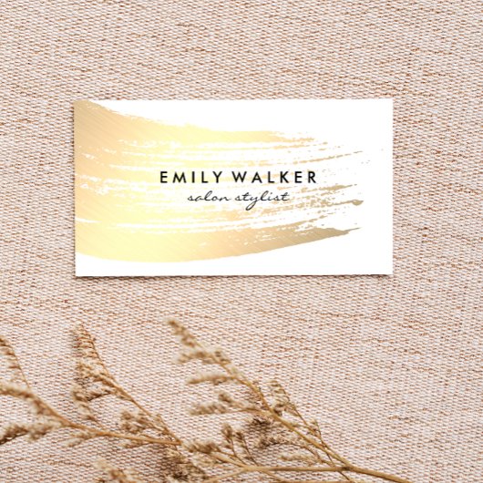 Chic Gold Brush Stroke Visitekaartje