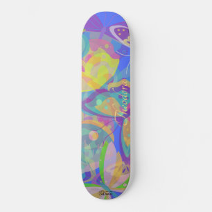 Chic Gold Butterfly Colorful Patroon Skateboard