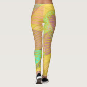 Chic Gold Butterfly Geel Sinaasappel Leggings (Achterkant)