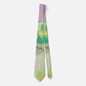 Chic Gold Butterfly Pistachio Violet Stropdas (Voorkant)