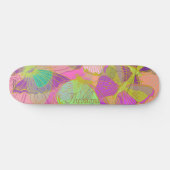 Chic Gold Butterfly Turquoise Violet Pattern Skateboard (Horizontaal)