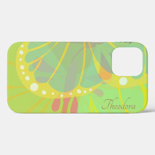 Chic Gold Butterfly Yellow Blue Pattern Case-Mate iPhone Case (Achterkant (horizontaal))