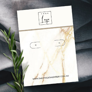 CHIC GOLD CALACATTA MARBLE HOOP EARRING VISITEKAARTJE