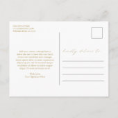 Chic Gold Calligraphy Elegant Wedding Bedankt Briefkaart (Achterkant)