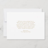Chic Gold Calligraphy Simple Elegant Wedding Bedankkaart (Achterkant)