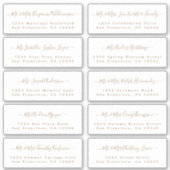 Chic Gold Calligraphy Wedding Guest Adresetiketten Sticker (Voorkant)