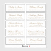 Chic Gold Calligraphy Wedding Guest Adresetiketten Sticker (Vel)
