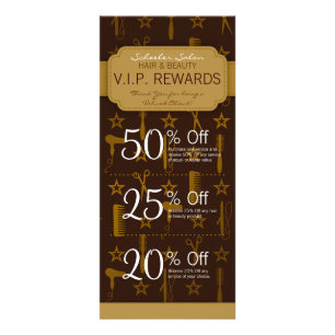 Chic Gold & Coco Aangepaste Salon Coupons Specials Reclamekaart