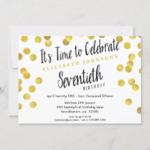 Chic Gold Confetti 70e verjaardag