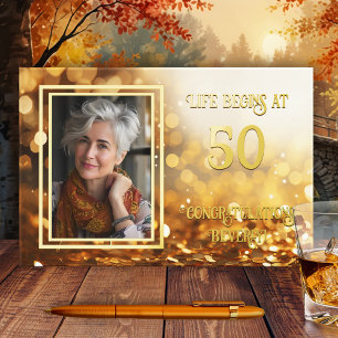 Chic Gold Confetti Foto Echte Folie Verjaardag Gastenboek