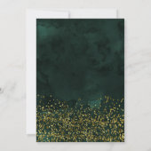 Chic gold confetti green typografie bruiloft kaart (Achterkant)
