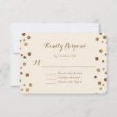 Chic Gold Confetti Love Champagne Wedding RSVP (Dos)