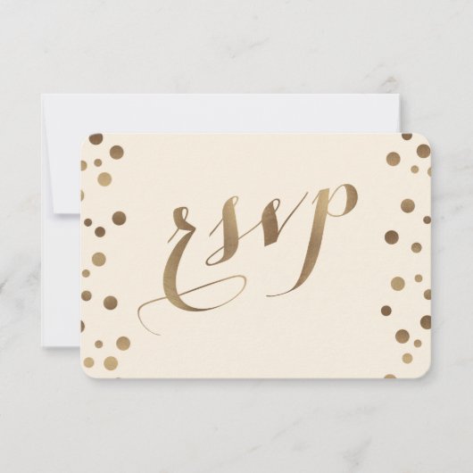 Chic Gold Confetti Love Champagne Wedding RSVP (Devant)