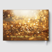 Chic Gold Confetti Photo Real Foil Anniversaire (Verso)