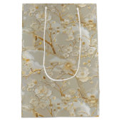 Chic gold cream floral medium cadeauzakje (Achterkant)