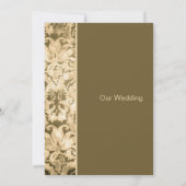 Chic Gold Damask Wedding Uitnodiging (Achterkant)