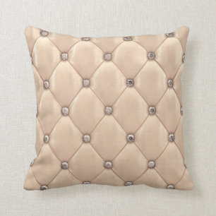 Chic Gold Diamond Pattern met stijlvolle Buttonnen Kussen