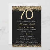 Chic Gold Diamonds 70th Birthday Party Invitation (Devant)