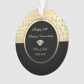 Chic Gold Diamonds Black 50e anniversaire Mariage (devant)